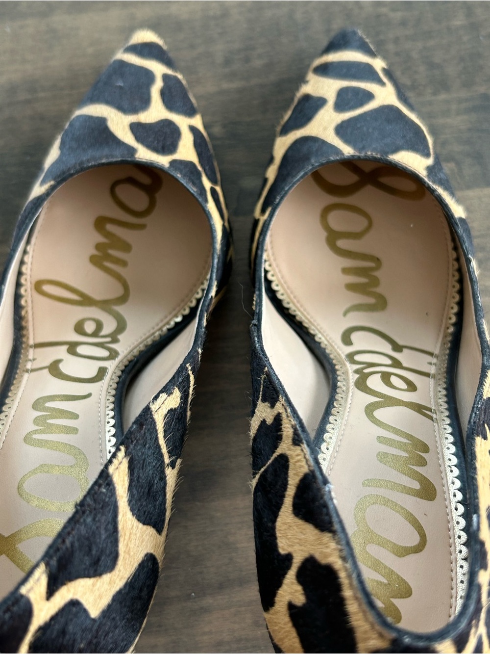 🐆🐆Sam Edelman Leopard Print Pointed Toe Pumps - Dark Chocolate & Tan🐆🐆 - Picture 6 of 10
